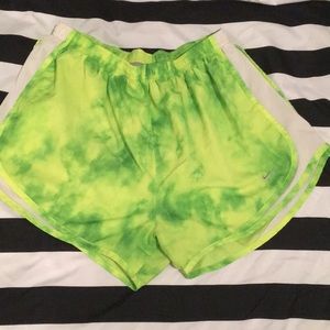 Lime green “tie dye” Nike tempo shorts